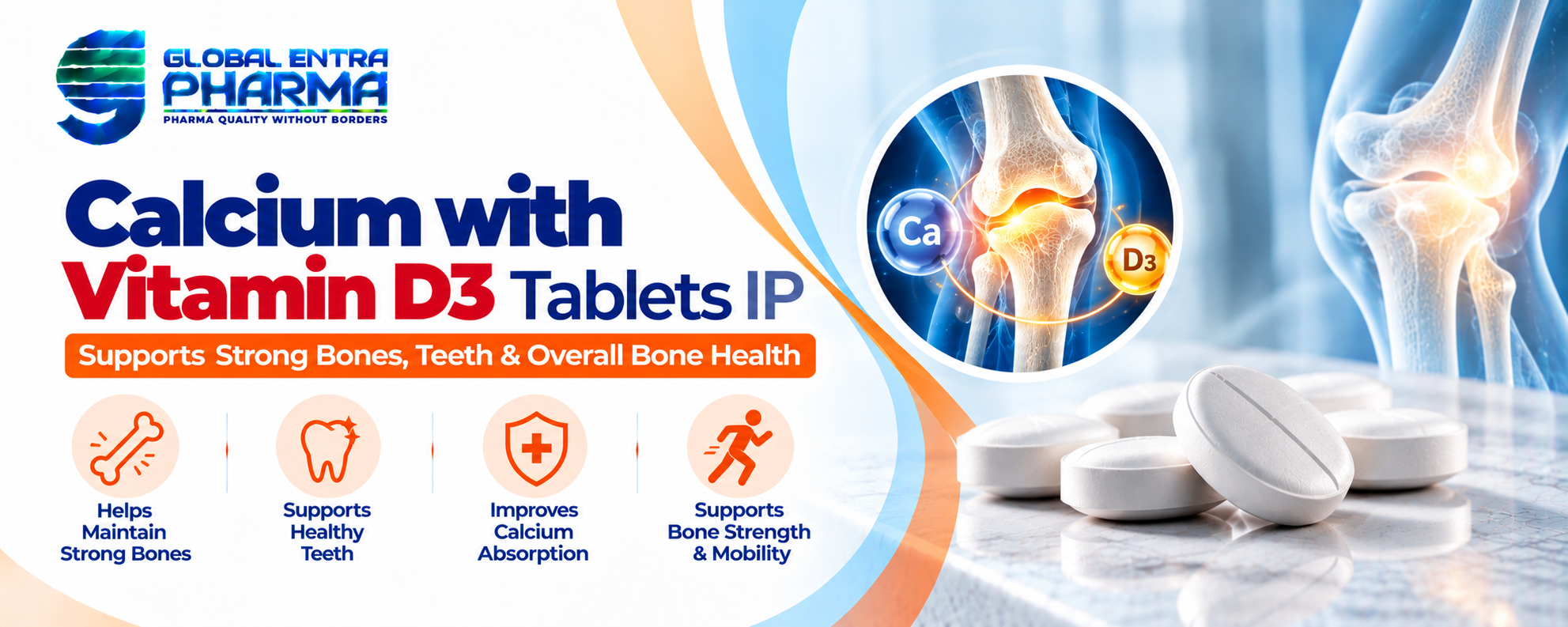 Calcium with Vitamin D3 Tablets IP Manufacturer in India